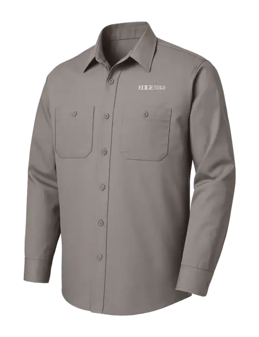 Red Kap Medium Grey Long Sleeve Work Shirt w/Edge Physical Therapy Logo