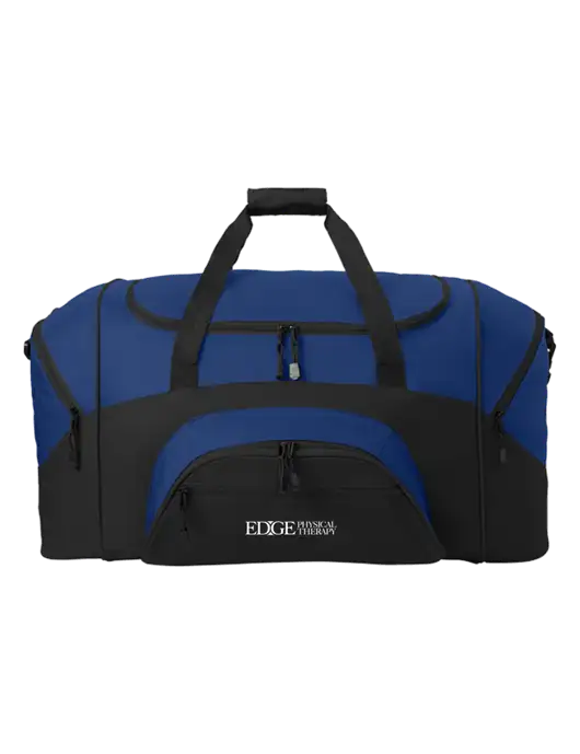 Standard Colorblock Royal/Black Sport Duffel w/Edge Physical Therapy Logo