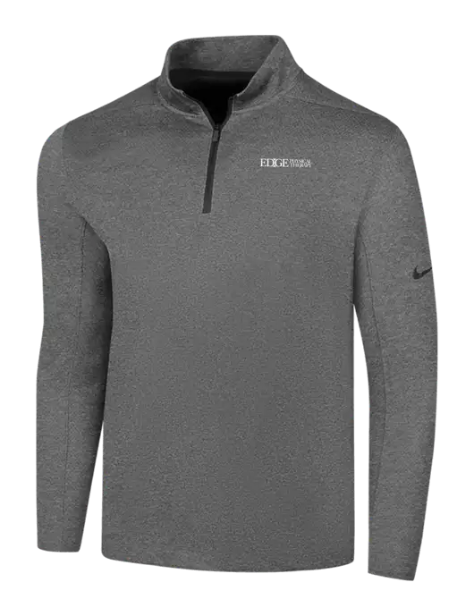 NIKE Dark Grey Heather Dry 1/2 Zip Cover-Up w/Edge Physical Therapy Logo