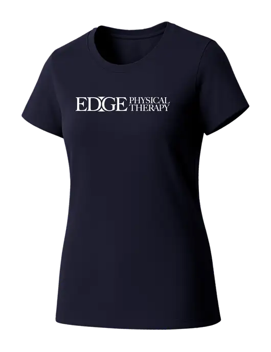 Womens Seriously Soft New Navy T-Shirt w/Edge Physical Therapy Logo