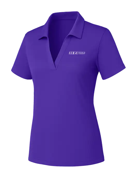 Womens Purple PosiCharge RacerMesh Polo w/Edge Physical Therapy Logo