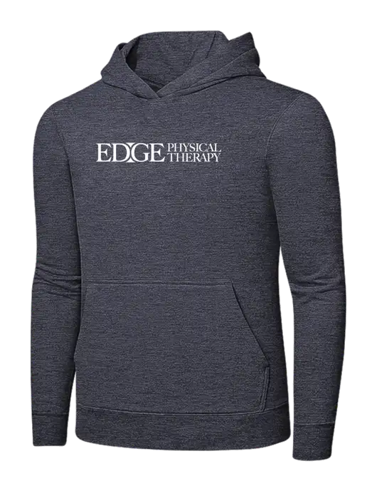 Heather Navy 7.8 oz Ring Spun Hooded Sweatshirt w/Edge Physical Therapy Logo