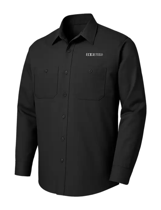 Red Kap Black Long Sleeve Work Shirt w/Edge Physical Therapy Logo
