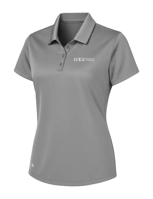 Adidas Light Grey Womens Basic Sport Polo w/Edge Physical Therapy Logo