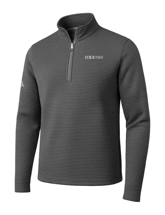 Adidas Medium Grey Spacer Quarter-Zip Pullover w/Edge Physical Therapy Logo