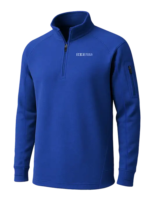 True Royal Tech Fleece 1/4 Zip Pullover w/Edge Physical Therapy Logo