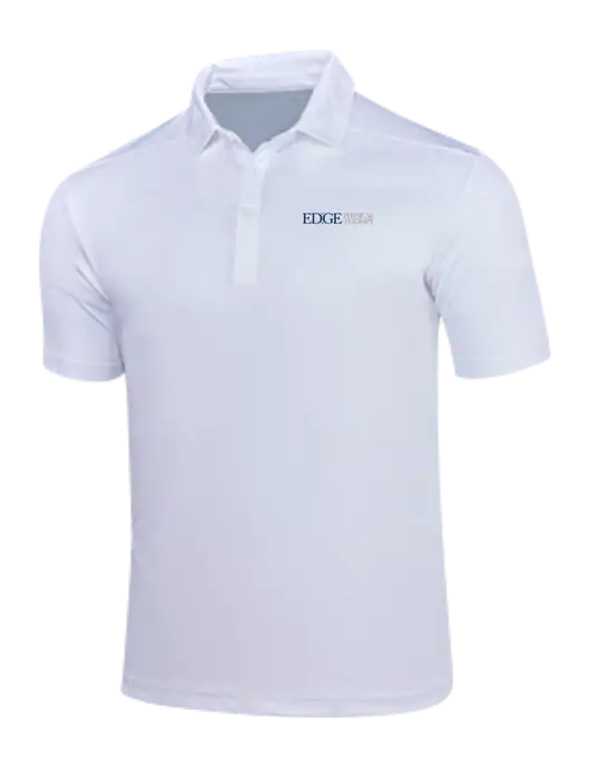 White Posi-UV Pro Polo w/Edge Physical Therapy Logo
