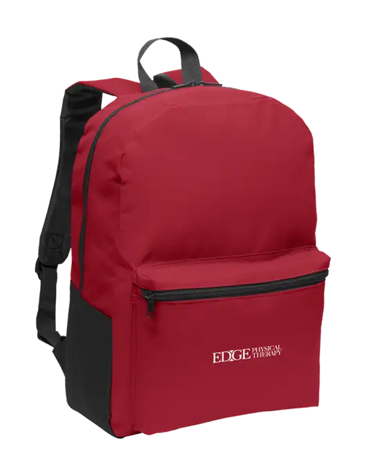 Casual Red Lightweight Laptop Backpack w/Edge Physical Therapy Logo