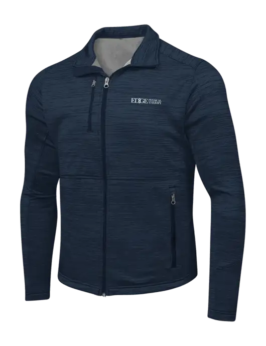 Navy Digi Stripe Fleece Jacket w/Edge Physical Therapy Logo