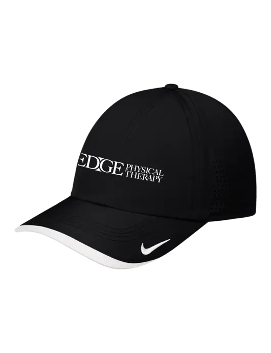 Nike Black/White Dri-FIT Perforated Performance Cap w/Edge Physical Therapy Logo