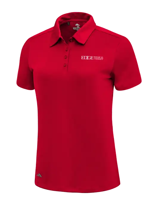 Adidas Red Womens Ultimate Solid Polo w/Edge Physical Therapy Logo