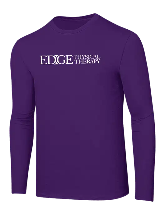 Ring Spun Purple 4.5 oz Long Sleeve T-Shirt w/Edge Physical Therapy Logo