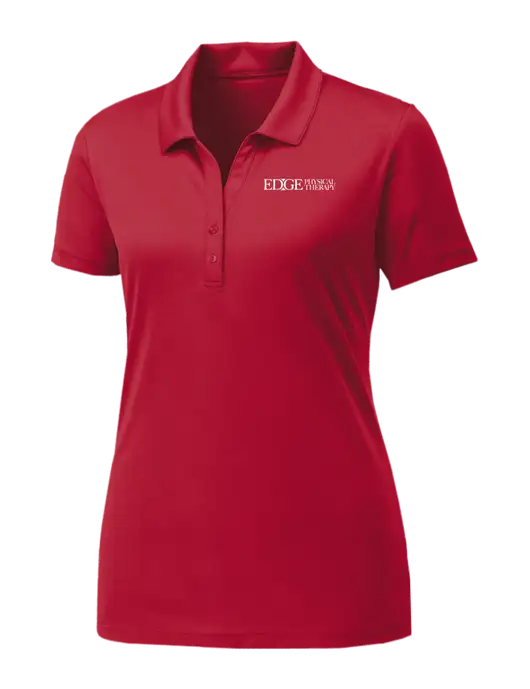 Womens Cardinal PosiCharge Competitor Polo w/Edge Physical Therapy Logo