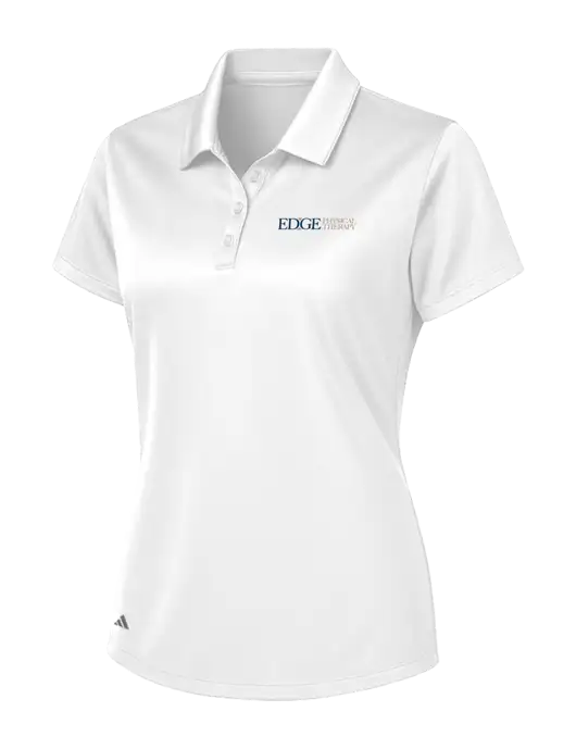 Adidas White Womens Basic Sport Polo w/Edge Physical Therapy Logo