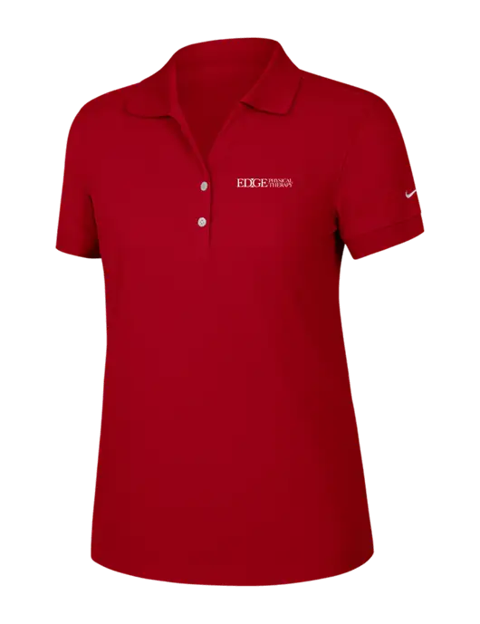 Nike Womens Dri-FIT Classic Red Polo w/Edge Physical Therapy Logo