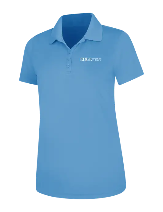 Carolina Blue Womens Dry Zone UV Mesh Polo w/Edge Physical Therapy Logo