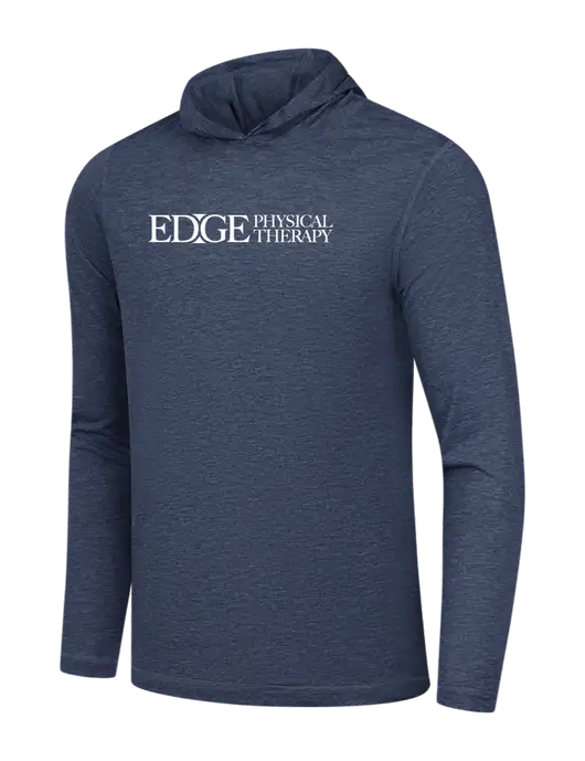 Simply Soft Navy Frost Tri Long Sleeve Hoodie w/Edge Physical Therapy Logo