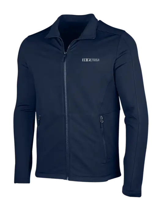 Navy Grid Fleece Jacket w/Edge Physical Therapy Logo