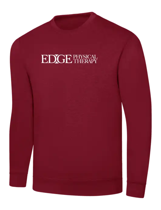 Dark Cardinal 8.5 oz Ring Spun Crew Sweatshirt w/Edge Physical Therapy Logo