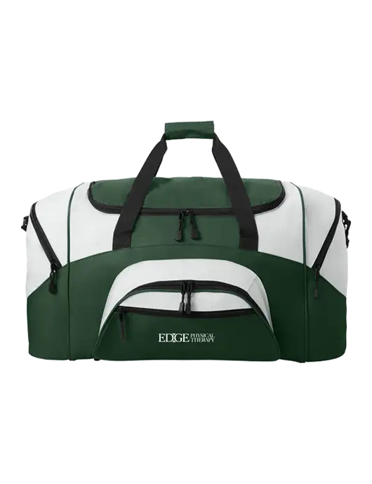 Standard Colorblock Dark Green/Light Grey Sport Duffel w/Edge Physical Therapy Logo
