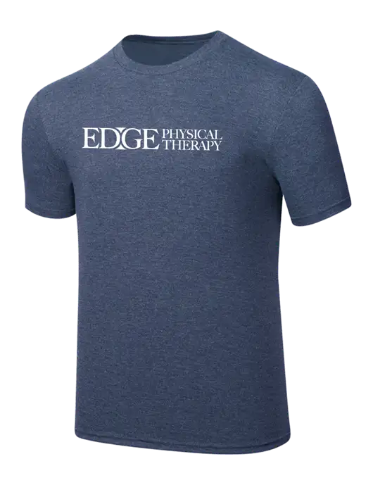 Simply Soft Navy Frost 4.5oz  Poly/Combed Ring Spun Cotton T-Shirt w/Edge Physical Therapy Logo