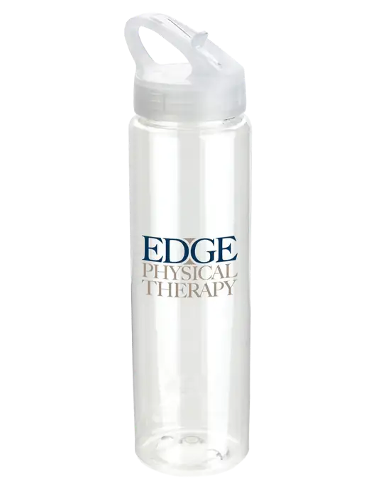 Buddy Clear 32 oz PET Bottle with Flip Lid w/Edge Physical Therapy Logo