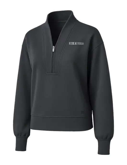 OGIO Womens Dark Grey Transcend 1/4-Zip w/Edge Physical Therapy Logo