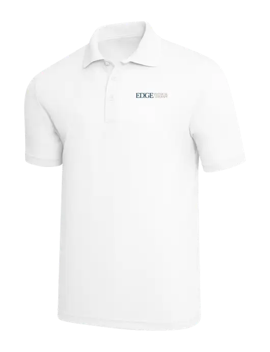White PosiCharge RacerMesh Polo w/Edge Physical Therapy Logo