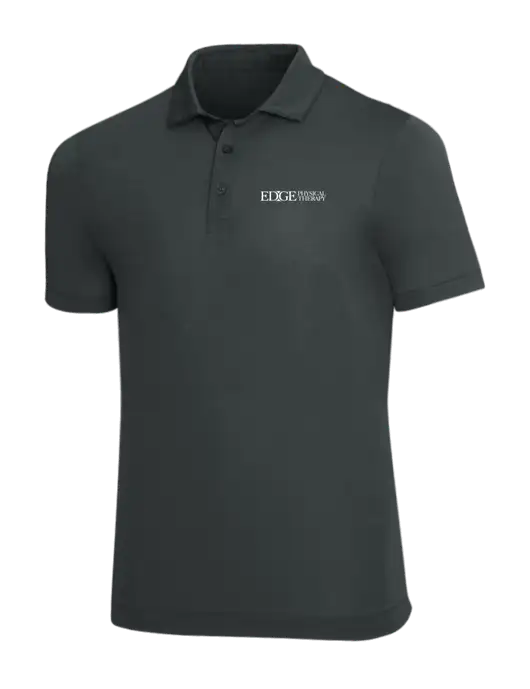Mercer+Mettle Dark Grey Stretch Jersey Polo w/Edge Physical Therapy Logo