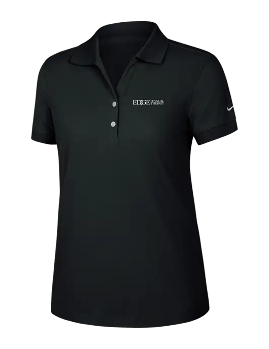 Nike Womens Dri-FIT Classic Black Polo w/Edge Physical Therapy Logo