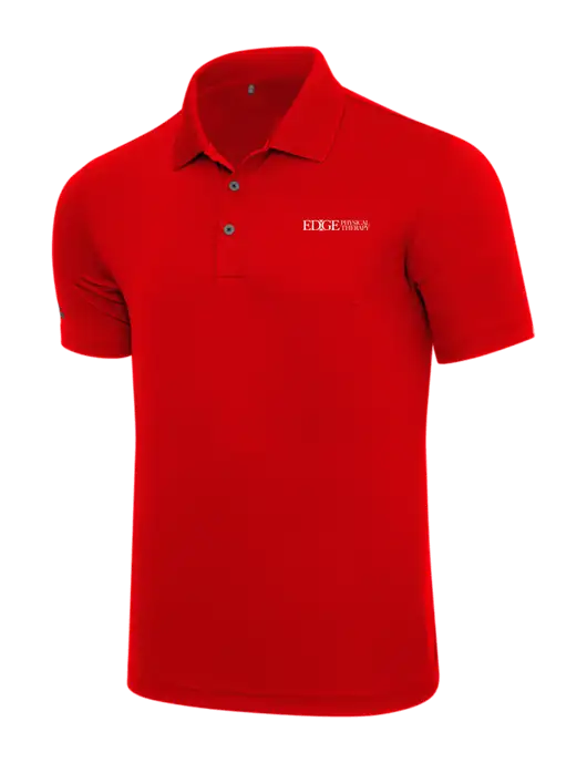 Adidas Red Performance Polo w/Edge Physical Therapy Logo