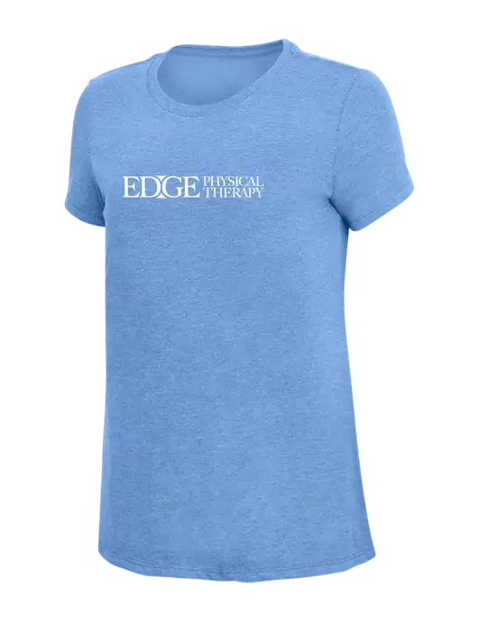 Womens Simply Soft Maritime Frost 4.5oz Poly/Combed Ring Spun Cotton T-Shirt
 w/Edge Physical Therapy Logo