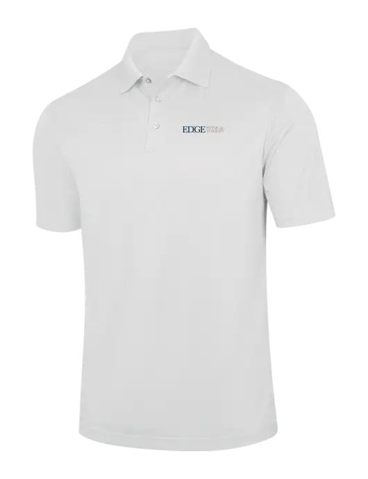 White Performance Fine Jacquard Polo w/Edge Physical Therapy Logo