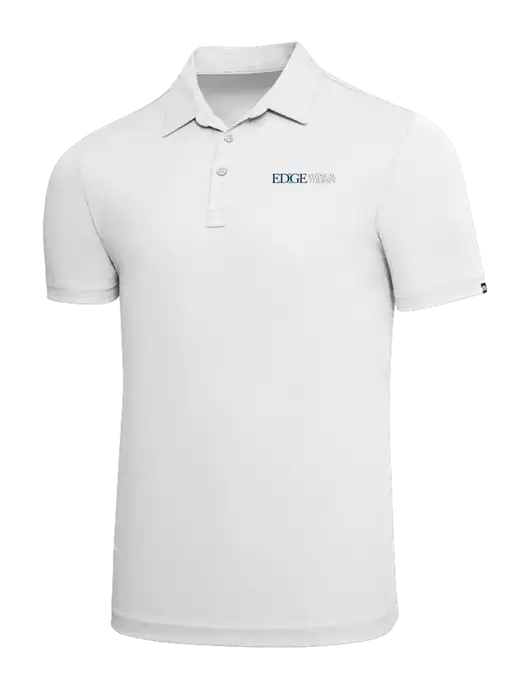 TravisMathew White Solid Oceanside Polo w/Edge Physical Therapy Logo