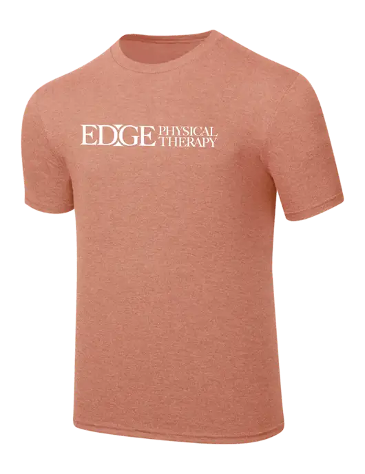 Simply Soft Heathered Light Peach 4.5oz  Poly/Combed Ring Spun Cotton T-Shirt w/Edge Physical Therapy Logo