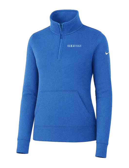 Nike Womens Light Royal Heather Club Fleece Sleeve Swoosh 1/2-Zip w/Edge Physical Therapy Logo