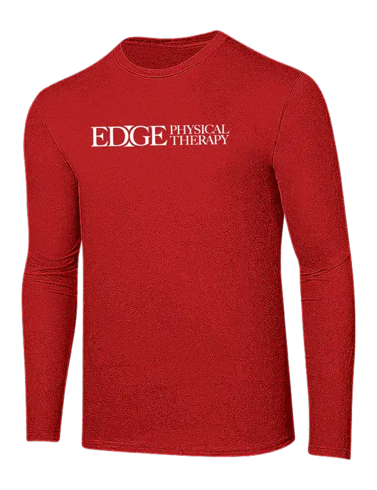Ring Spun Dark Red 4.5 oz Long Sleeve T-Shirt w/Edge Physical Therapy Logo
