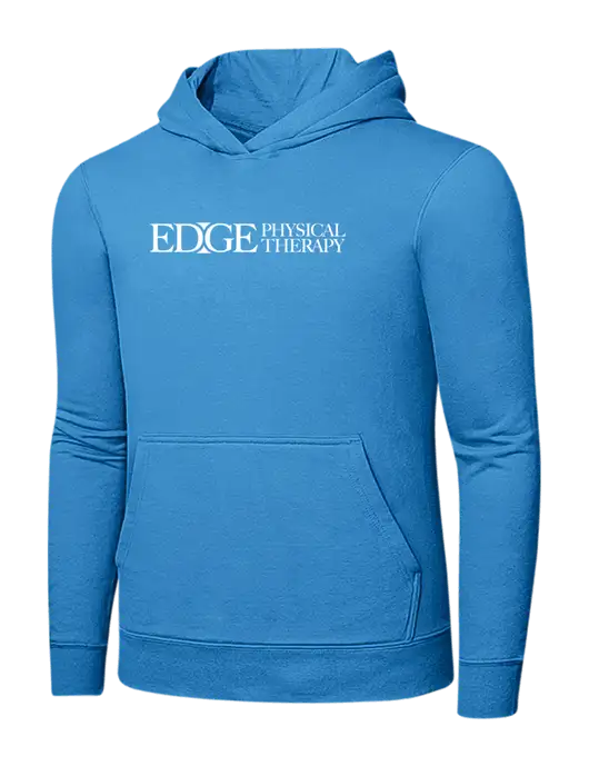 Light Aqua Blue 7.8 oz Ring Spun Hooded Sweatshirt w/Edge Physical Therapy Logo