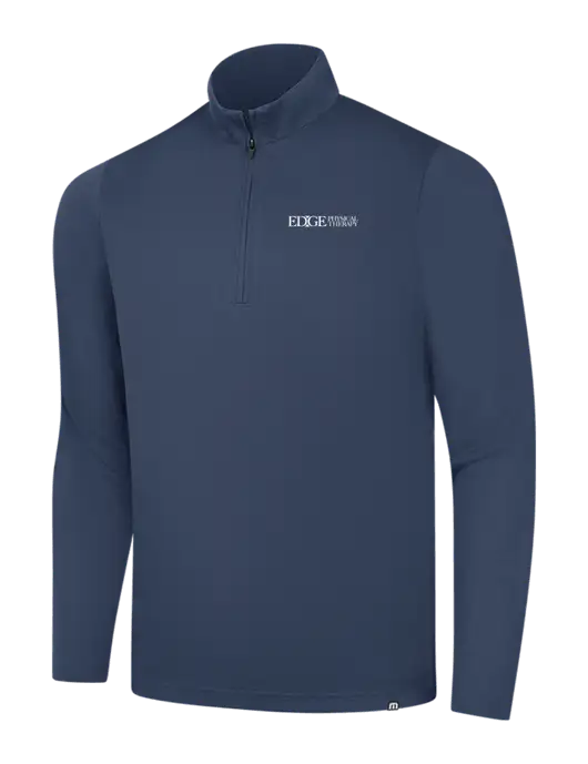 TravisMathew Navy Coveside ¼-Zip w/Edge Physical Therapy Logo