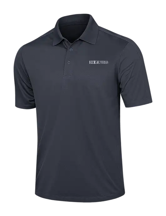 Dark Grey Diamond Textured Jacquard Polo w/Edge Physical Therapy Logo