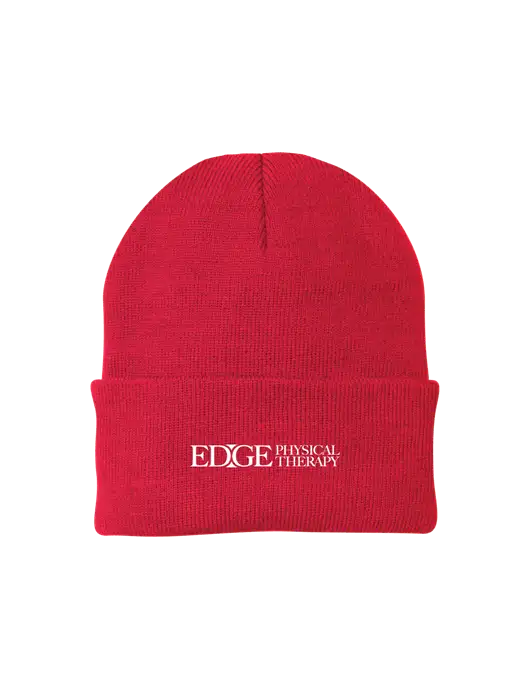 Red Knit Cap w/Edge Physical Therapy Logo