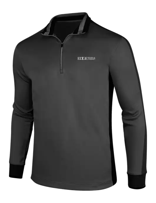 NIKE Anthracite Heather/Black Dry-Fit 1/2 Zip Cover-Up w/Edge Physical Therapy Logo
