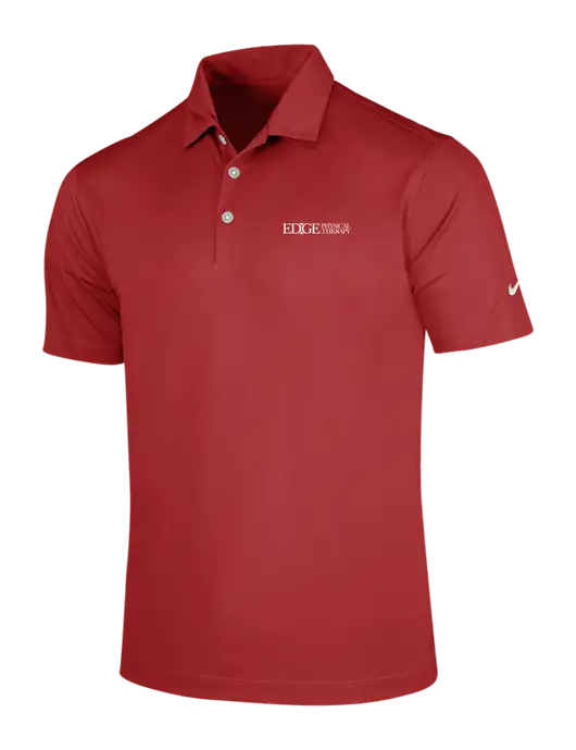 NIKE Red Dri-Fit Vertical Mesh Polo w/Edge Physical Therapy Logo