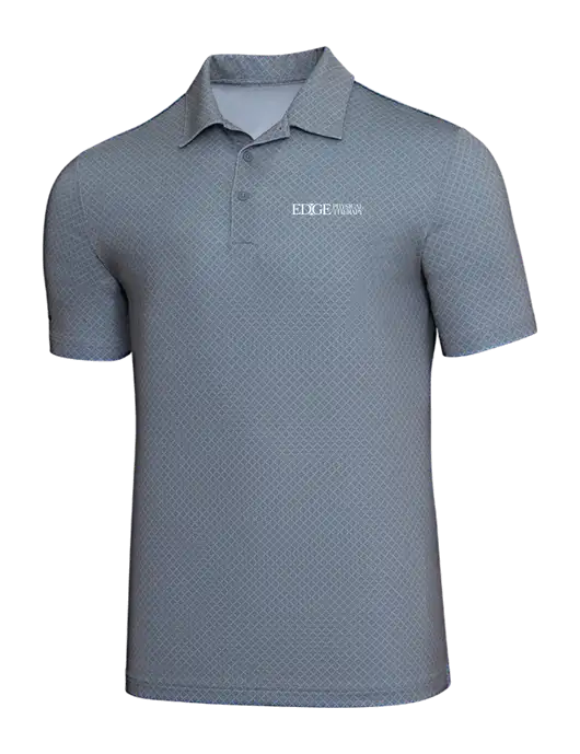 Adidas Light Grey Three Diamond Dot Print Polo w/Edge Physical Therapy Logo
