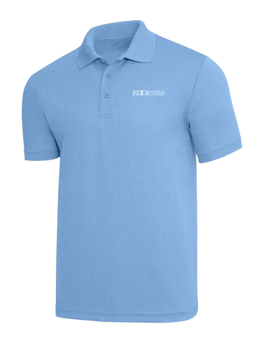 Light Royal Heather PosiCharge RacerMesh Polo w/Edge Physical Therapy Logo