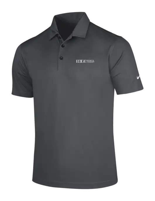 NIKE Dark Grey Dri-Fit Vertical Mesh Polo w/Edge Physical Therapy Logo