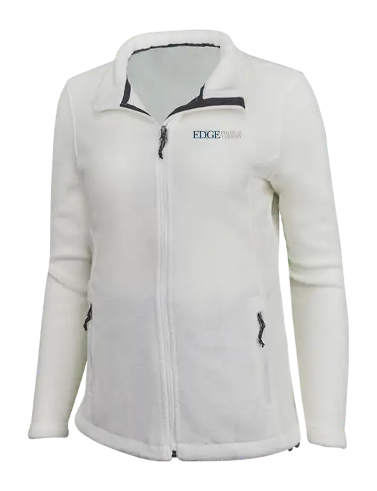 Womens White Fleece Jacket w/Edge Physical Therapy Logo
