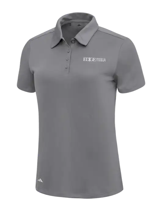 Adidas Medium Grey Womens Ultimate Solid Polo w/Edge Physical Therapy Logo