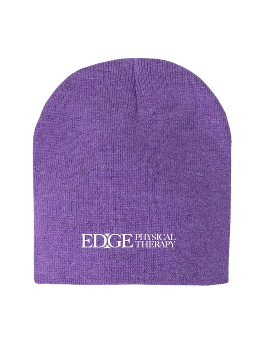 Purple Heather Element Knit Beanie w/Edge Physical Therapy Logo