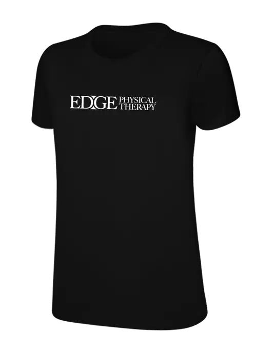 Womens Ring Spun Jet Black 4.5 oz T-Shirt w/Edge Physical Therapy Logo